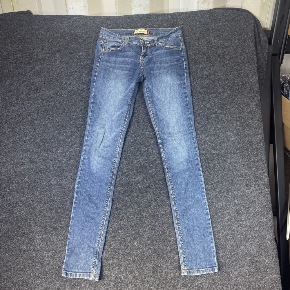Eunina Slim Skinny Jeans Womens 1 Blue Whisker Denim Cotton Stretch Casual Wear